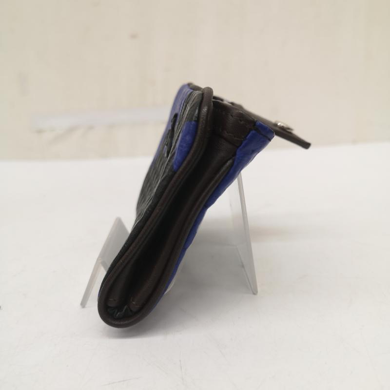ヴィヴィアンウエストウッド Vivienne Westwood 財布 コンパクト財布 オーブ 型押し コンパクト ウォレット - 黒 / ブラック / black X 青 / ブルー / blue メンズ USED 古着 中古 50168066