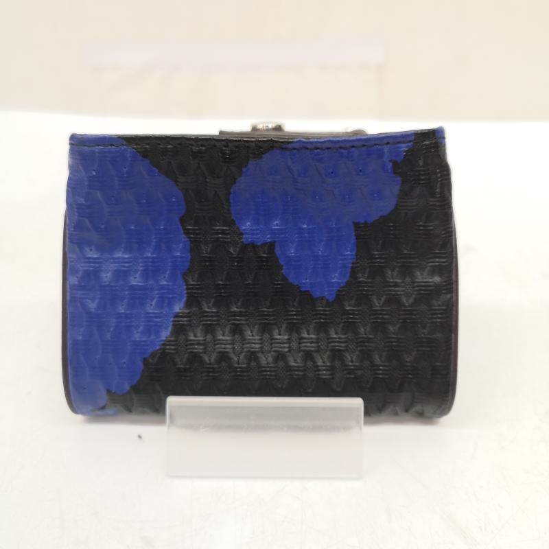 ヴィヴィアンウエストウッド Vivienne Westwood 財布 コンパクト財布 オーブ 型押し コンパクト ウォレット - 黒 / ブラック / black X 青 / ブルー / blue メンズ USED 古着 中古 50168066