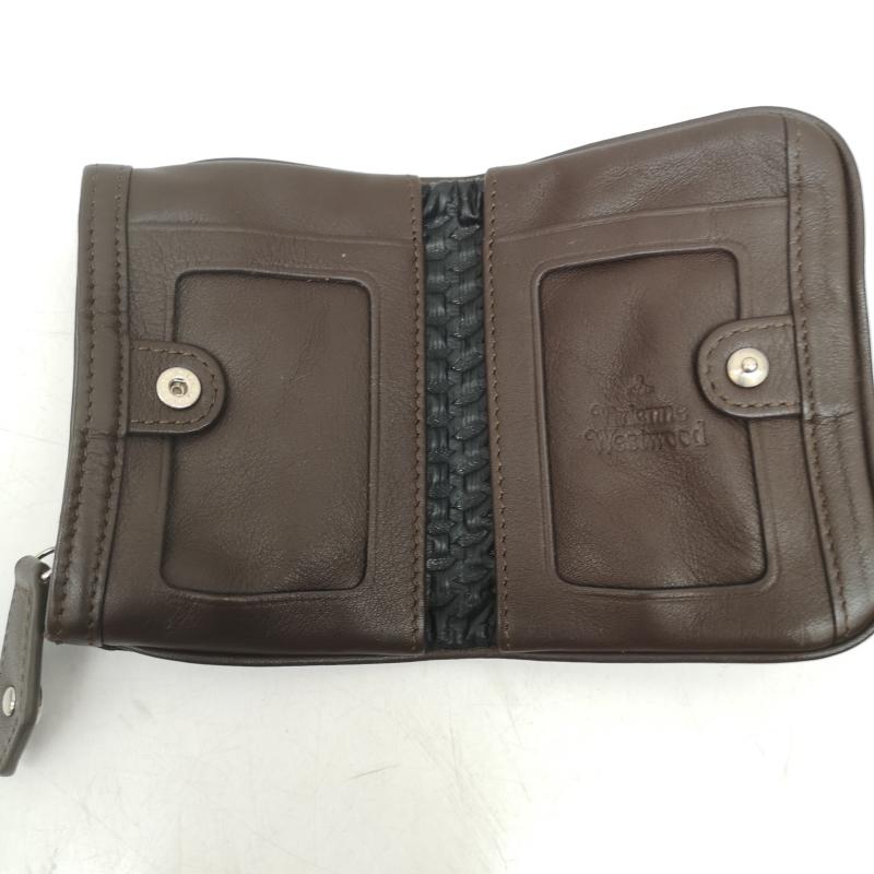 ヴィヴィアンウエストウッド Vivienne Westwood 財布 コンパクト財布 オーブ 型押し コンパクト ウォレット - 黒 / ブラック / black X 青 / ブルー / blue メンズ USED 古着 中古 50168066
