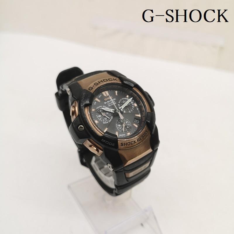 ジーショック G-SHOCK 腕時計 アナログ（クォーツ式） GS-1100BR 電波ソーラー クロノグラフ ラウンド ステンレス 腕時計 Y2K - 黒 / ブラック / black X 金 / ゴールド / gold color メンズ USED 古着 中古 50168081