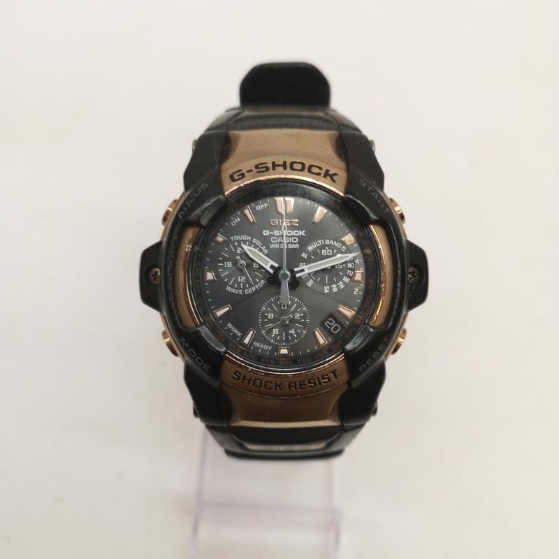 ジーショック G-SHOCK 腕時計 アナログ（クォーツ式） GS-1100BR 電波ソーラー クロノグラフ ラウンド ステンレス 腕時計 Y2K - 黒 / ブラック / black X 金 / ゴールド / gold color メンズ USED 古着 中古 50168081