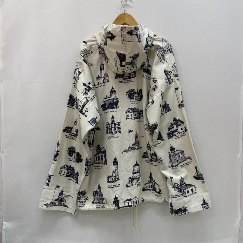 ヴィンテージ VINTAGE ジャケット、上着 ジャケット、ブレザー MICHIGAN RAG Co. ミシガンラグ 90s ヴィンテージ コットン ジャケット 灯台柄 プリント XL 白 / ホワイト / white X 紺 / ネイビー / navy メンズ USED 古着 中古 50168089