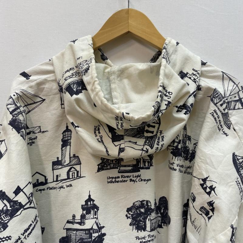 ヴィンテージ VINTAGE ジャケット、上着 ジャケット、ブレザー MICHIGAN RAG Co. ミシガンラグ 90s ヴィンテージ コットン ジャケット 灯台柄 プリント XL 白 / ホワイト / white X 紺 / ネイビー / navy メンズ USED 古着 中古 50168089