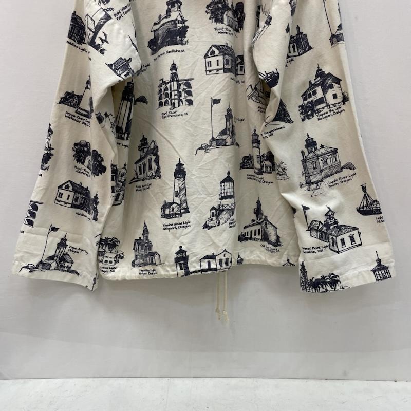 ヴィンテージ VINTAGE ジャケット、上着 ジャケット、ブレザー MICHIGAN RAG Co. ミシガンラグ 90s ヴィンテージ コットン ジャケット 灯台柄 プリント XL 白 / ホワイト / white X 紺 / ネイビー / navy メンズ USED 古着 中古 50168089