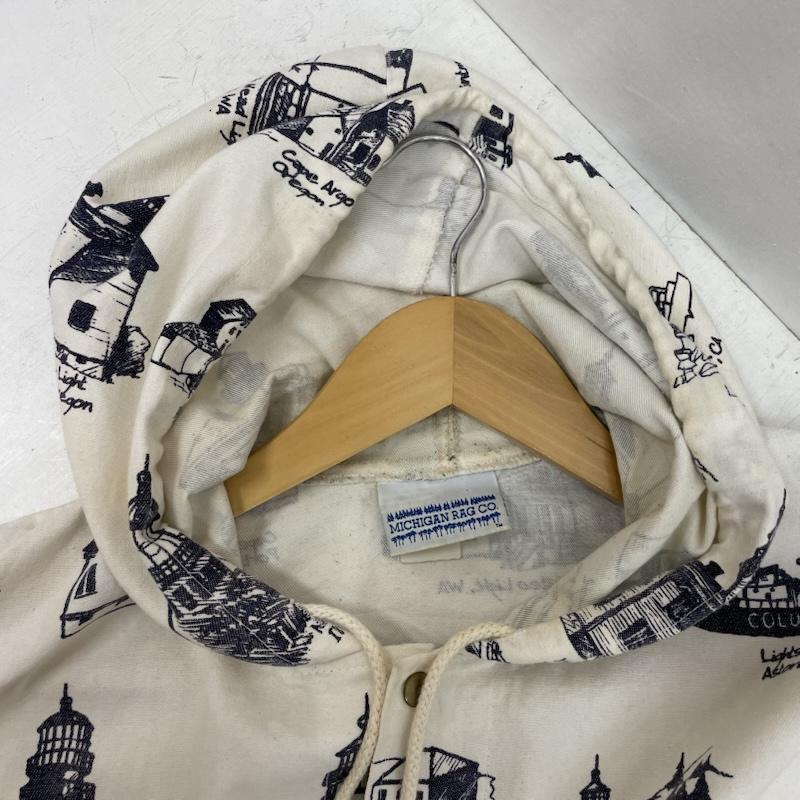 ヴィンテージ VINTAGE ジャケット、上着 ジャケット、ブレザー MICHIGAN RAG Co. ミシガンラグ 90s ヴィンテージ コットン ジャケット 灯台柄 プリント XL 白 / ホワイト / white X 紺 / ネイビー / navy メンズ USED 古着 中古 50168089