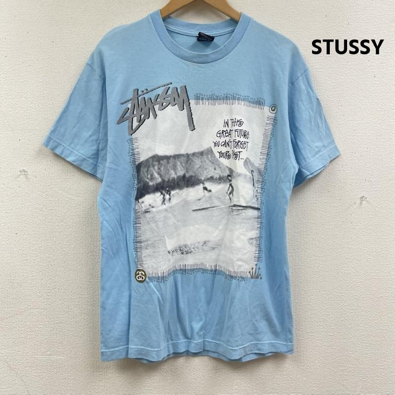 ステューシー STUSSY Tシャツ 半袖 90s 00s メキシコ製 ヴィンテージ 両面プリント Tシャツ M 水色 / ライトブルー / メンズ USED 古着 中古 50168090