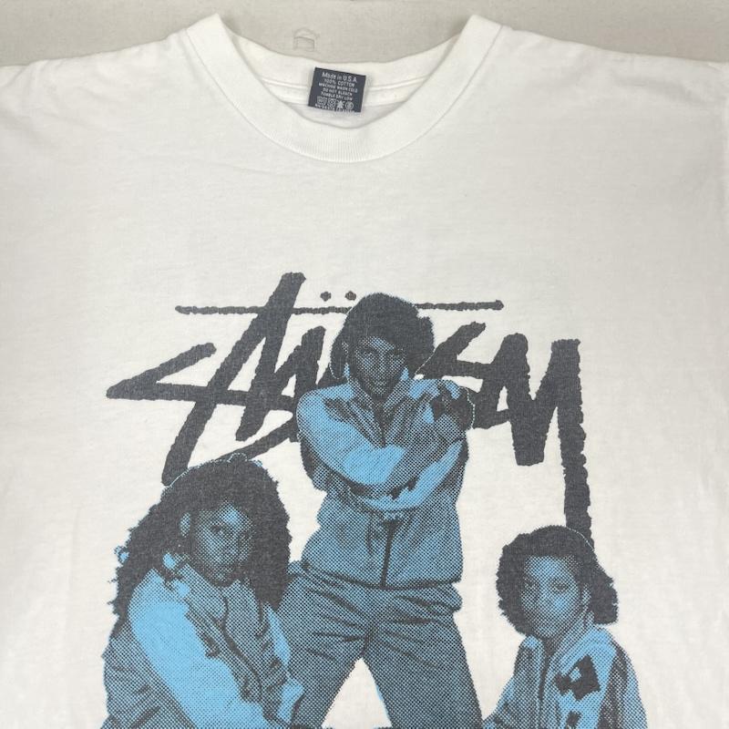 ステューシー STUSSY Tシャツ 半袖 00s USA製 CUSTOMADE N°2 タグ J.J. Fad フォト Tシャツ 白 / ホワイト / white メンズ USED 古着 中古 50168096