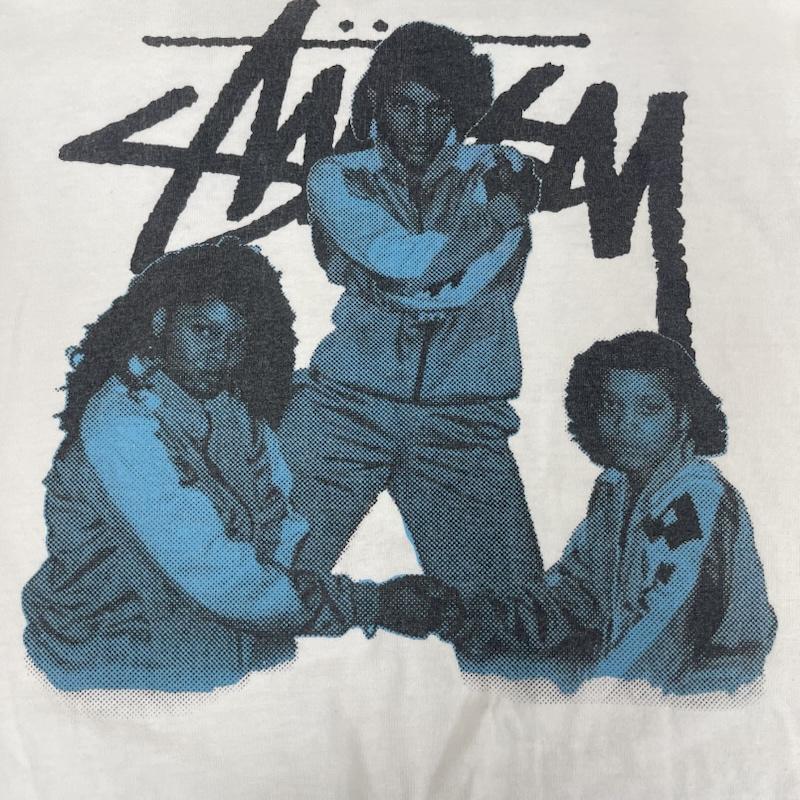 ステューシー STUSSY Tシャツ 半袖 00s USA製 CUSTOMADE N°2 タグ J.J. Fad フォト Tシャツ 白 / ホワイト / white メンズ USED 古着 中古 50168096