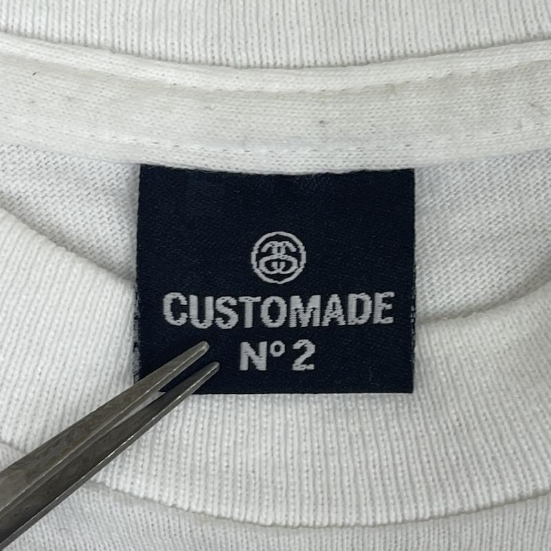 ステューシー STUSSY Tシャツ 半袖 00s USA製 CUSTOMADE N°2 タグ J.J. Fad フォト Tシャツ 白 / ホワイト / white メンズ USED 古着 中古 50168096