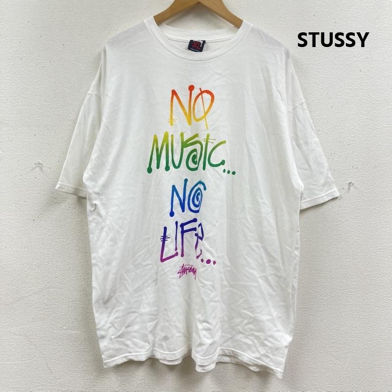 ステューシー STUSSY Tシャツ 半袖 00s メキシコ製 TOWER RECORDS コラボ プリント Tシャツ XL 白 / ホワイト / white メンズ USED 古着 中古 50168099