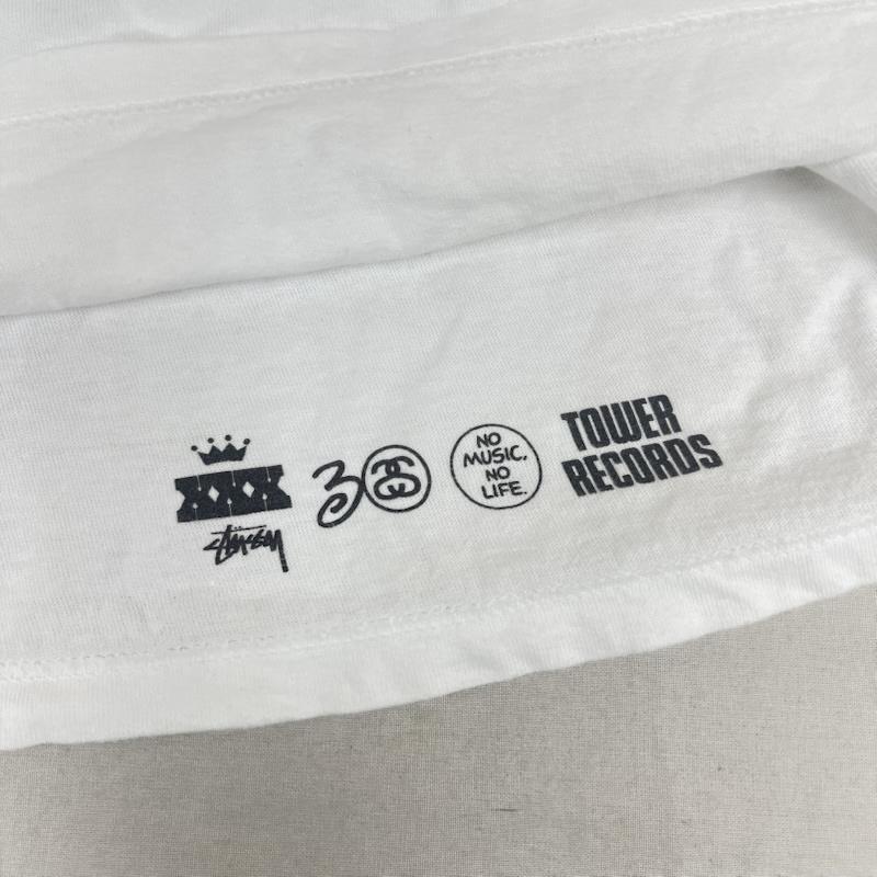 ステューシー STUSSY Tシャツ 半袖 00s メキシコ製 TOWER RECORDS コラボ プリント Tシャツ XL 白 / ホワイト / white メンズ USED 古着 中古 50168099