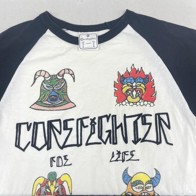 コアファイター CORE FIGHTER Tシャツ 七分袖 グラフィックロゴ プリント ラグラン 七分丈 Tシャツ カットソー S 黒 / ブラック / black メンズ USED 古着 中古 50168103