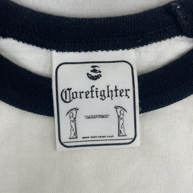 コアファイター CORE FIGHTER Tシャツ 七分袖 グラフィックロゴ プリント ラグラン 七分丈 Tシャツ カットソー S 黒 / ブラック / black メンズ USED 古着 中古 50168103