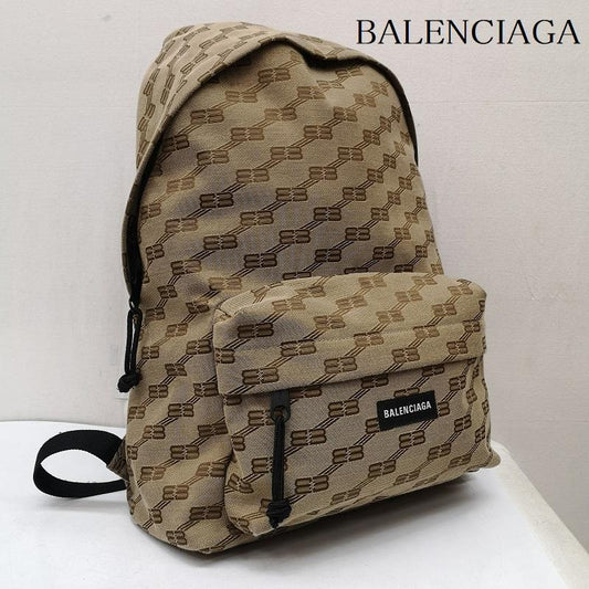 バレンシアガ BALENCIAGA リュックサック、デイパック リュックサック、デイバッグ BB シグネチャー ロゴ バックパック リュック - ベージュ / ベージュ / beige メンズ USED 古着 中古 50168104