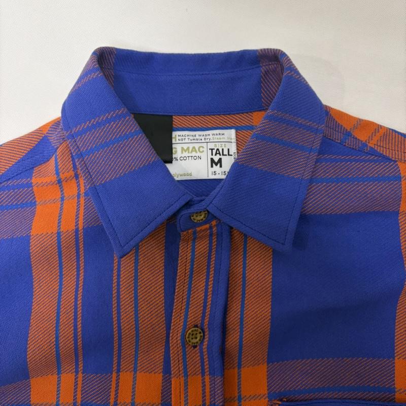 エヌハリウッド N.HOOLYWOOD シャツ、ブラウス 長袖 25ss エヌハリウッド×BIG MAC チェック長袖シャツ orange×blue TALL(M) 2251-sh-013 M チェック 青 / ブルー / blue X 橙 / オレンジ / orange メンズ USED 古着 中古 50168109