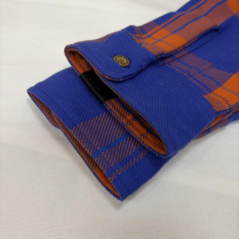 エヌハリウッド N.HOOLYWOOD シャツ、ブラウス 長袖 25ss エヌハリウッド×BIG MAC チェック長袖シャツ orange×blue TALL(M) 2251-sh-013 M チェック 青 / ブルー / blue X 橙 / オレンジ / orange メンズ USED 古着 中古 50168109