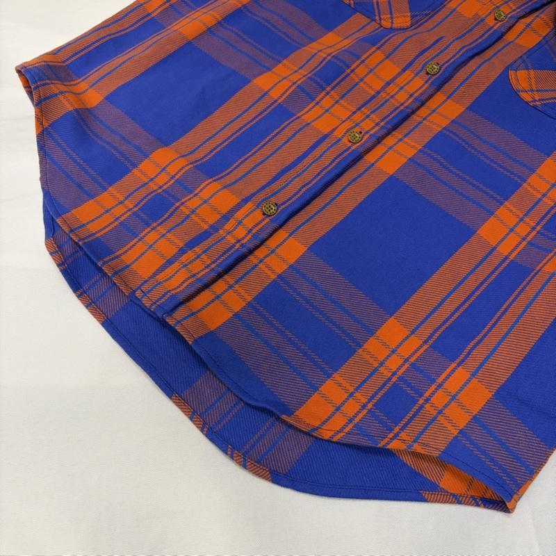エヌハリウッド N.HOOLYWOOD シャツ、ブラウス 長袖 25ss エヌハリウッド×BIG MAC チェック長袖シャツ orange×blue TALL(M) 2251-sh-013 M チェック 青 / ブルー / blue X 橙 / オレンジ / orange メンズ USED 古着 中古 50168109