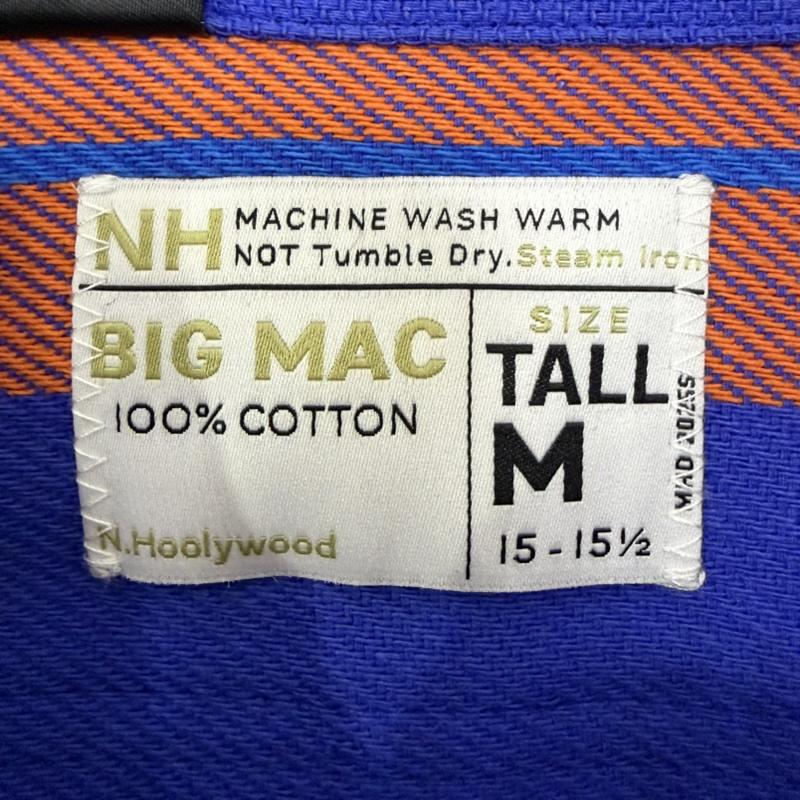 エヌハリウッド N.HOOLYWOOD シャツ、ブラウス 長袖 25ss エヌハリウッド×BIG MAC チェック長袖シャツ orange×blue TALL(M) 2251-sh-013 M チェック 青 / ブルー / blue X 橙 / オレンジ / orange メンズ USED 古着 中古 50168109