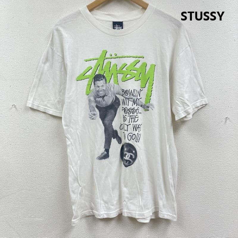 ステューシー STUSSY Tシャツ 半袖 00s メキシコ製 BOWLIN PRINT S/S TEE プリント Tシャツ M 白 / ホワイト / white メンズ USED 古着 中古 50168110