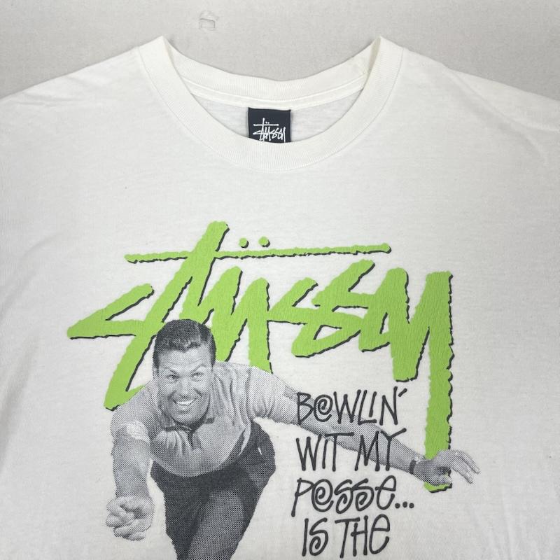 ステューシー STUSSY Tシャツ 半袖 00s メキシコ製 BOWLIN PRINT S/S TEE プリント Tシャツ M 白 / ホワイト / white メンズ USED 古着 中古 50168110