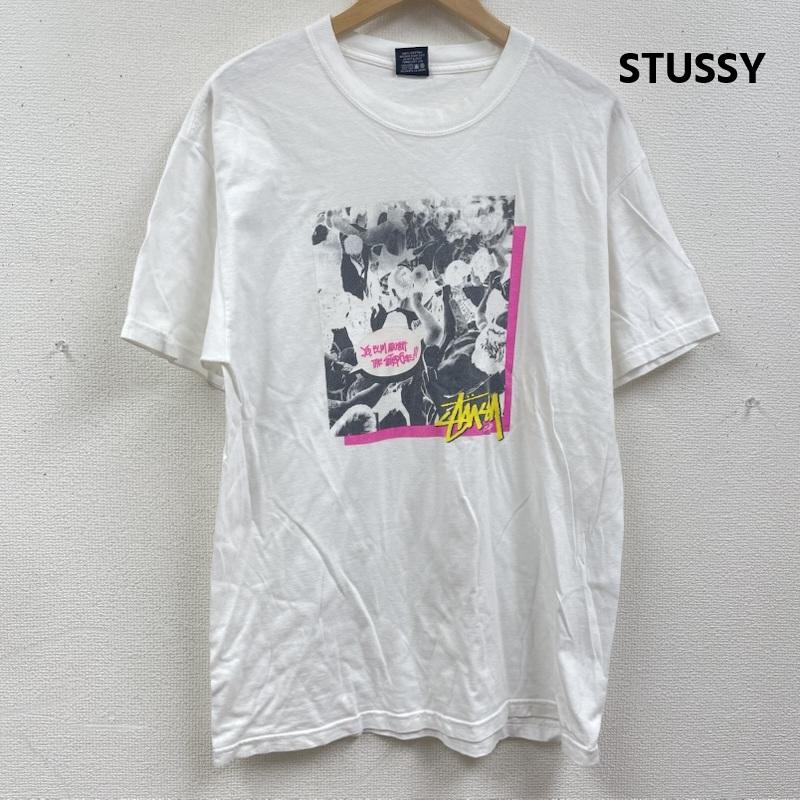 ステューシー STUSSY Tシャツ 半袖 90s 00s メキシコ製 イラスト プリント Tシャツ カットソー M 白 / ホワイト / white メンズ USED 古着 中古 50168113