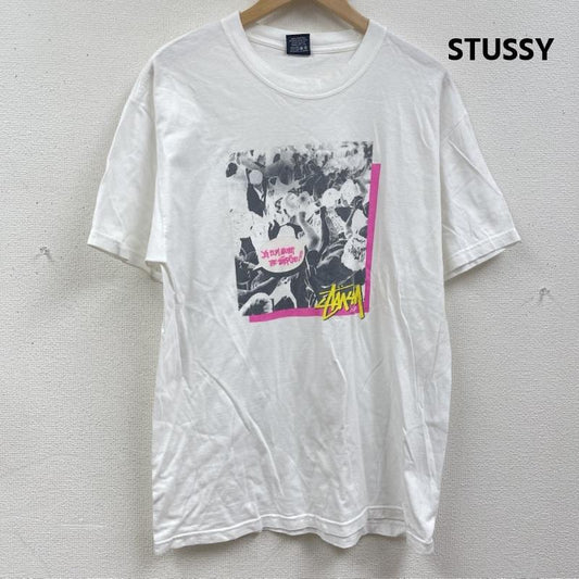 ステューシー STUSSY Tシャツ 半袖 90s 00s メキシコ製 イラスト プリント Tシャツ カットソー M 白 / ホワイト / white メンズ USED 古着 中古 50168113