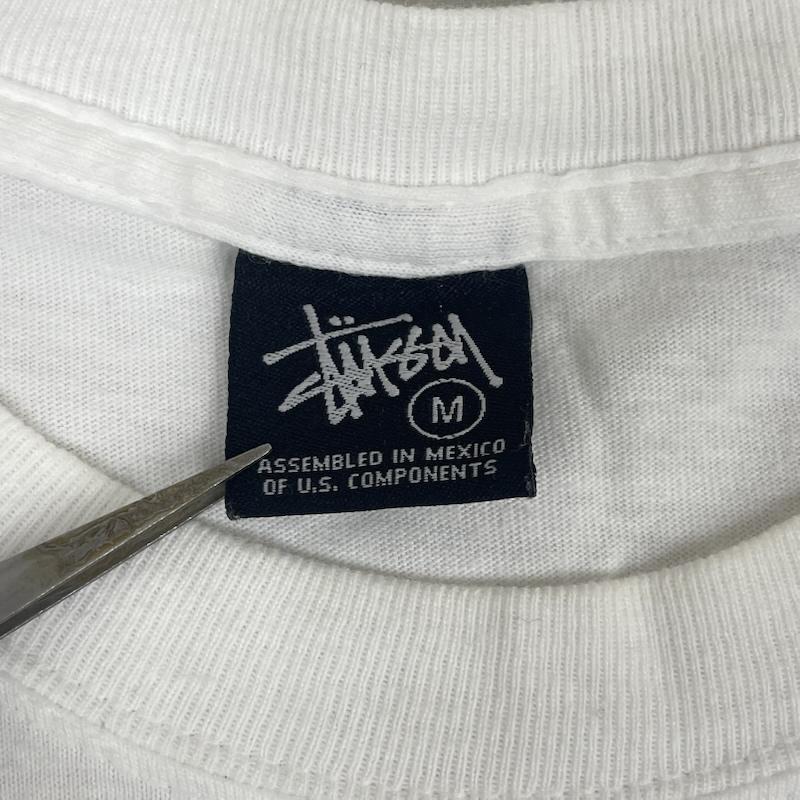 ステューシー STUSSY Tシャツ 半袖 90s 00s メキシコ製 イラスト プリント Tシャツ カットソー M 白 / ホワイト / white メンズ USED 古着 中古 50168113