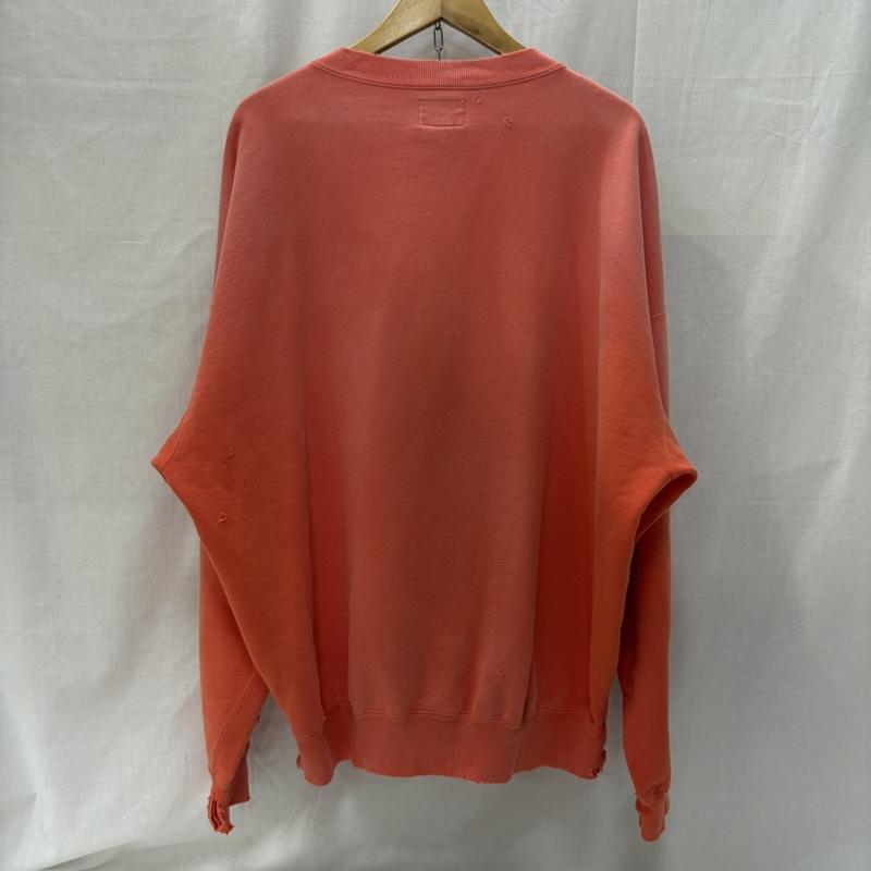 古着 USED トレーナー 長袖 KAMIYA カミヤ 25AW Distressed Henry Neck Sweatshirt ORANGE M エイジング加工 XL ダメージ加工 橙 / オレンジ / orange メンズ USED 古着 中古 50168114