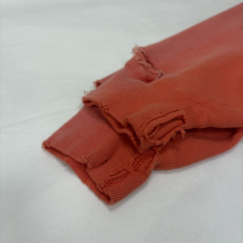 古着 USED トレーナー 長袖 KAMIYA カミヤ 25AW Distressed Henry Neck Sweatshirt ORANGE M エイジング加工 XL ダメージ加工 橙 / オレンジ / orange メンズ USED 古着 中古 50168114