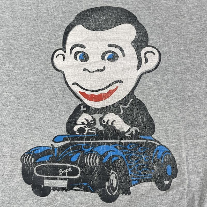 ベイプ BAPE Tシャツ 半袖 90s 日本製 ヴィンテージ イラスト プリント Tシャツ カットソー XL 灰 / グレー / gray メンズ USED 古着 中古 50168118