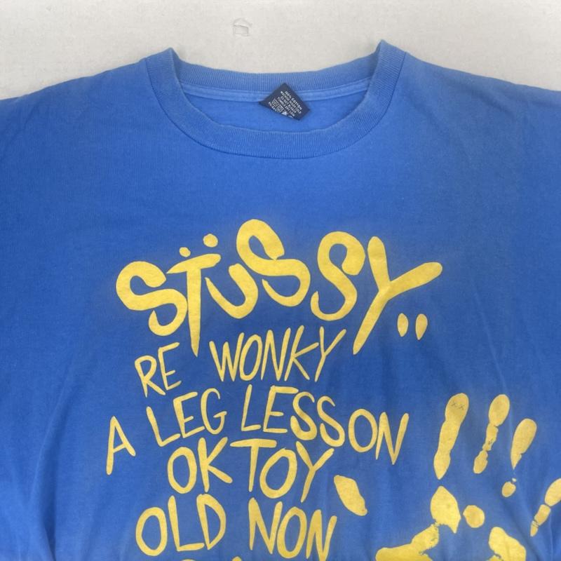 ステューシー STUSSY Tシャツ 半袖 25周年 KAWS World Tour ロゴ プリント Tシャツ カットソー XL 青 / ブルー / blue メンズ USED 古着 中古 50168125