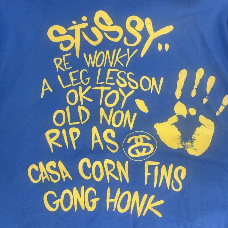 ステューシー STUSSY Tシャツ 半袖 25周年 KAWS World Tour ロゴ プリント Tシャツ カットソー XL 青 / ブルー / blue メンズ USED 古着 中古 50168125