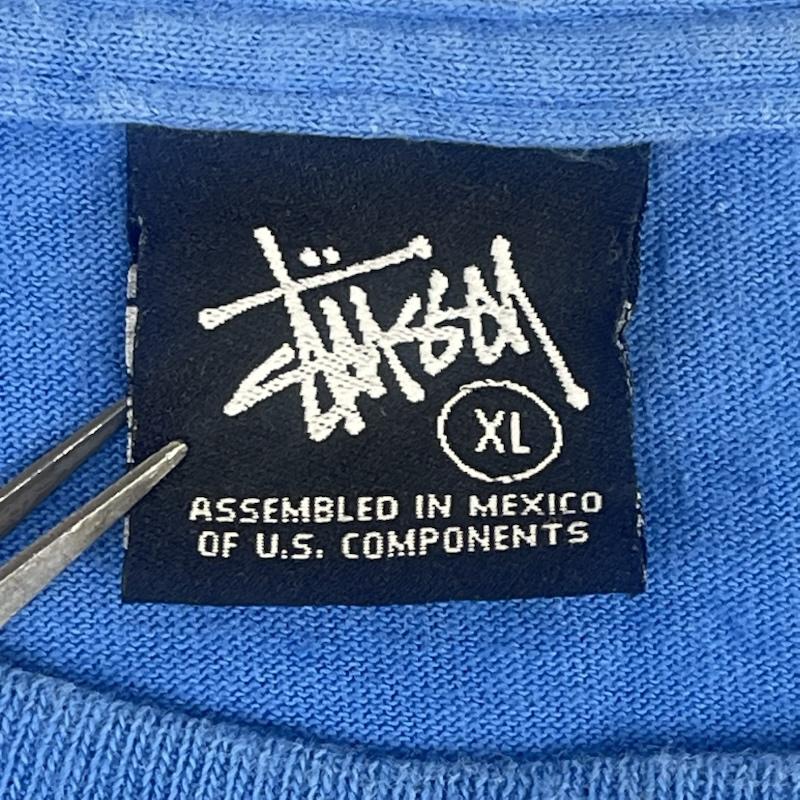 ステューシー STUSSY Tシャツ 半袖 25周年 KAWS World Tour ロゴ プリント Tシャツ カットソー XL 青 / ブルー / blue メンズ USED 古着 中古 50168125
