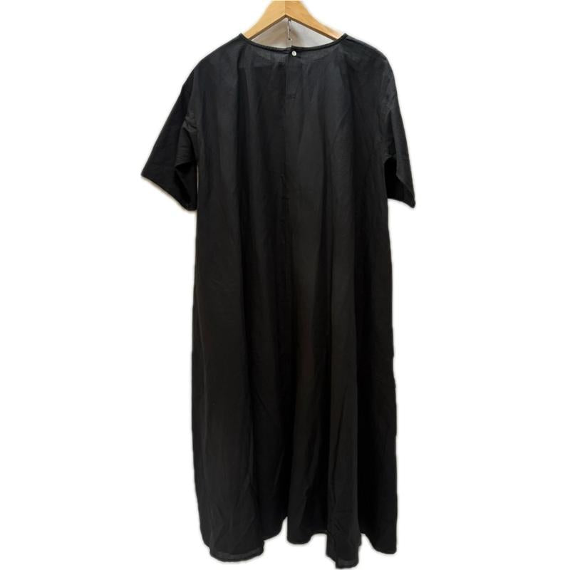 古着 USED ワンピース ロングスカート TUTIE ツチエ リネン混 Aライン ふんわりコットンリネンワンピース black 0625at63705 - 無地 黒 / ブラック / black レディース USED 古着 中古 50168129