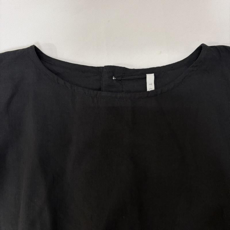 古着 USED ワンピース ロングスカート TUTIE ツチエ リネン混 Aライン ふんわりコットンリネンワンピース black 0625at63705 - 無地 黒 / ブラック / black レディース USED 古着 中古 50168129