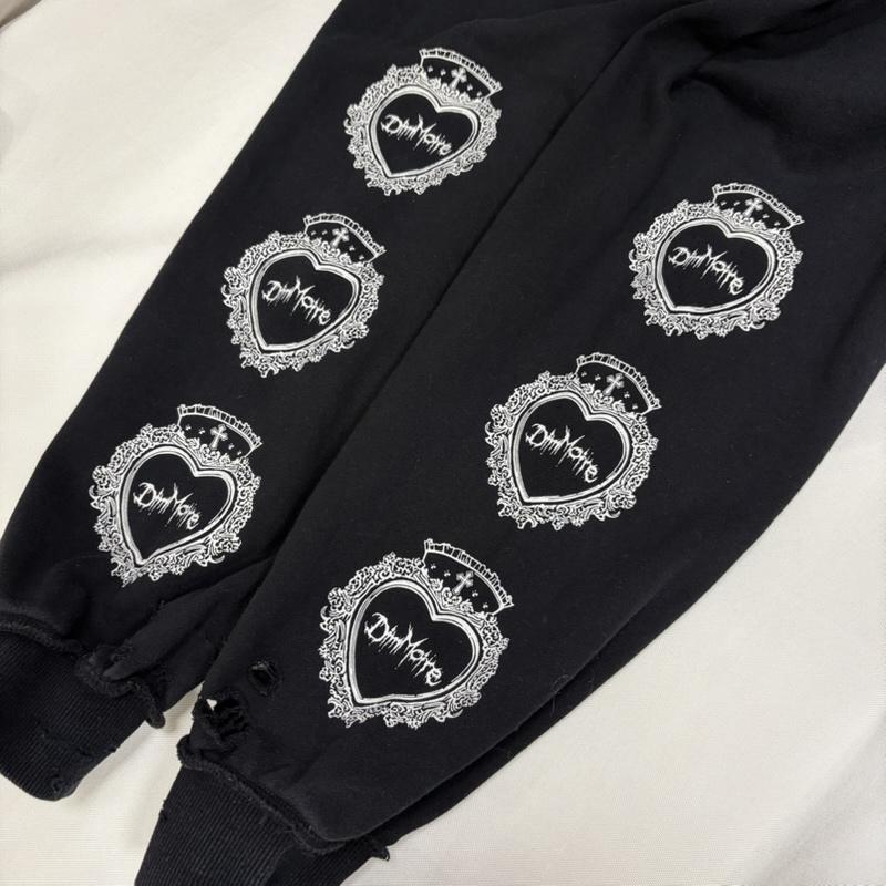 古着 USED パーカー 長袖 DimMoire ディムモアール クラッシュBIG HOODIE black FREE ユニセックス ロゴプリント ハート クロス 十字 FREE プリント X ロゴ、文字 X ダメージ加工 黒 / ブラック / black X 白 / ホワイト / white メンズ USED 古着 中古 50168131