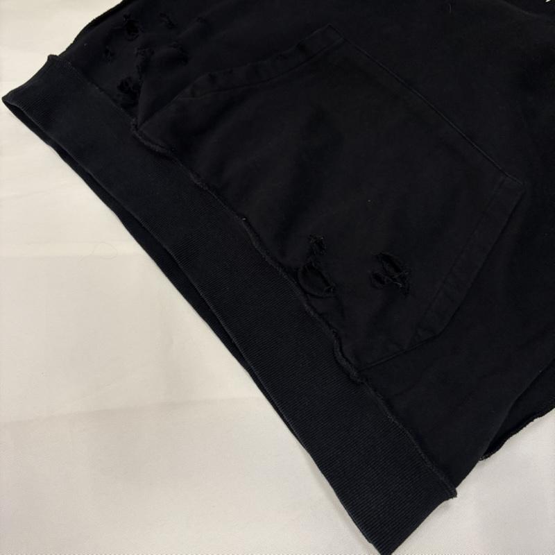 古着 USED パーカー 長袖 DimMoire ディムモアール クラッシュBIG HOODIE black FREE ユニセックス ロゴプリント ハート クロス 十字 FREE プリント X ロゴ、文字 X ダメージ加工 黒 / ブラック / black X 白 / ホワイト / white メンズ USED 古着 中古 50168131