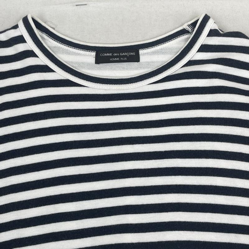 コムデギャルソンオムプリュス COMME des GARCONS HommePlus Tシャツ 半袖 日本製 WELCOME TO WALK! 裏プリント Tシャツ ボーダー アーカイブ Tシャツ 黒 / ブラック / black メンズ USED 古着 中古 50168135