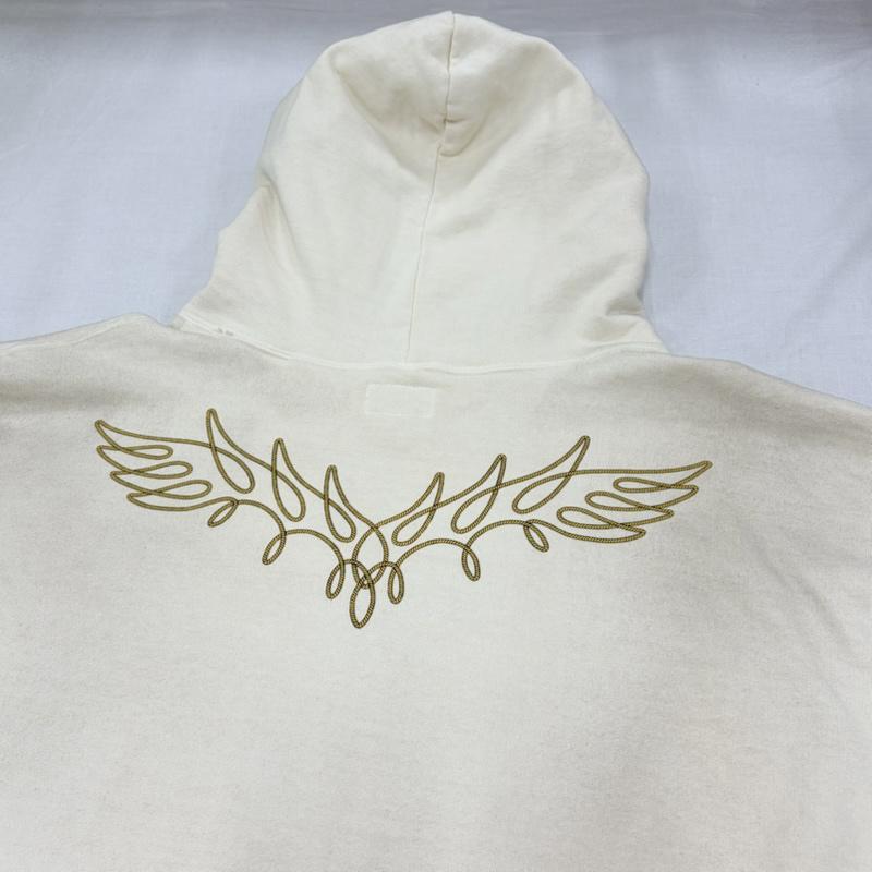 ミハラヤスヒロ MIHARAYASUHIRO パーカー 長袖 KAMIYA カミヤ 24AW ロープ ブリーチ ジップアップ フーディー パーカー フェード ファイヤーパターン G13HD060 日本製 M プリント X ダメージ加工 アイボリー / アイボリー / X 黄 / イエロー / yellow X 黒 / ブラック / black メンズ USED 古着 中古 50168137