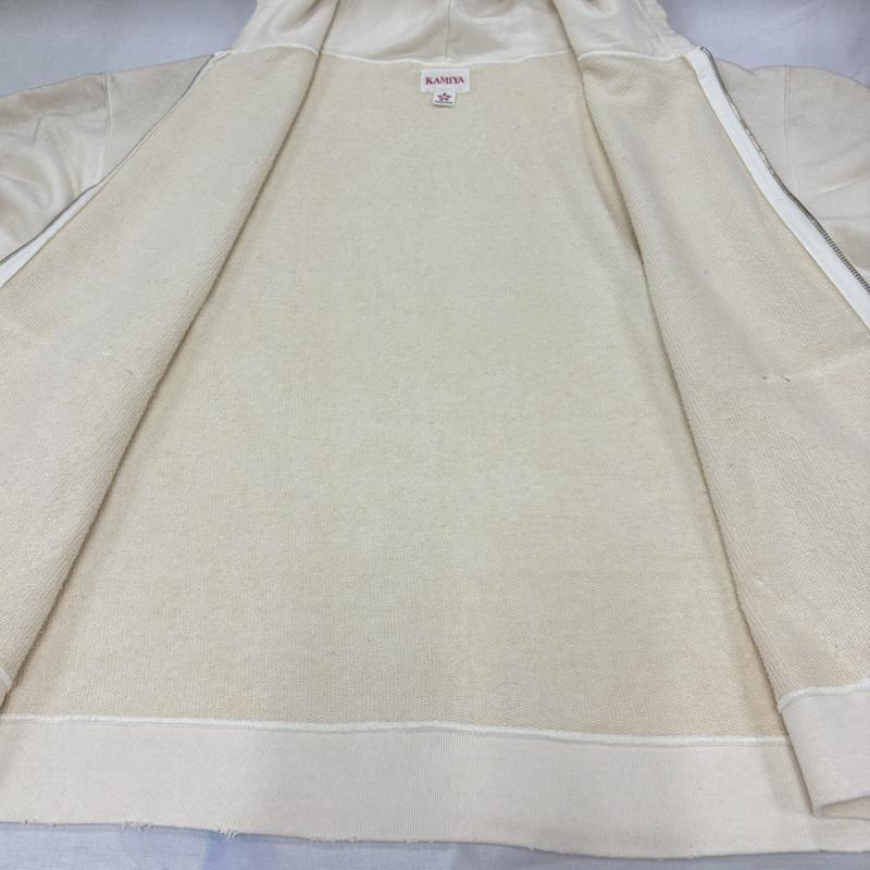 ミハラヤスヒロ MIHARAYASUHIRO パーカー 長袖 KAMIYA カミヤ 24AW ロープ ブリーチ ジップアップ フーディー パーカー フェード ファイヤーパターン G13HD060 日本製 M プリント X ダメージ加工 アイボリー / アイボリー / X 黄 / イエロー / yellow X 黒 / ブラック / black メンズ USED 古着 中古 50168137