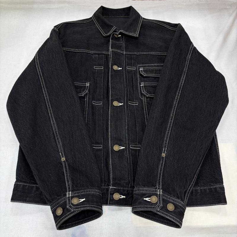 アンダーカバー UNDERCOVER ジャケット、上着 ジャケット、ブレザー 21SS オーバーサイズ デニムジャケット Gジャン ステッチ カバーオール UC1A4208 ヴィンテージ加工 日本製 2 無地 黒 / ブラック / black X 白 / ホワイト / white メンズ USED 古着 中古 50168141