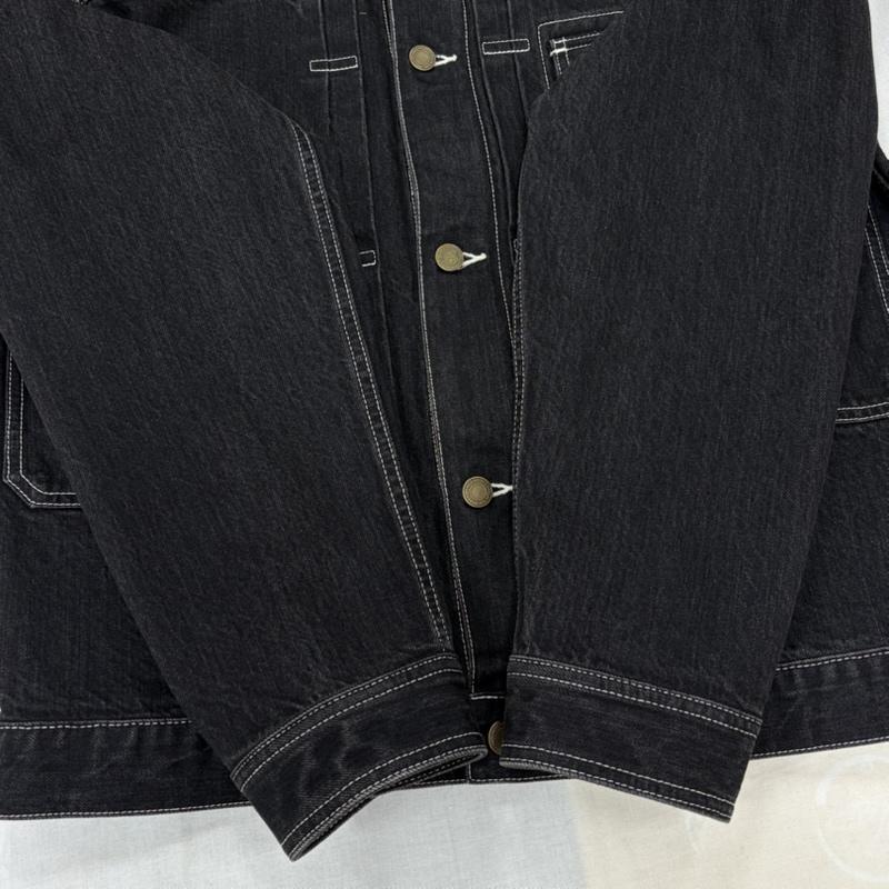 アンダーカバー UNDERCOVER ジャケット、上着 ジャケット、ブレザー 21SS オーバーサイズ デニムジャケット Gジャン ステッチ カバーオール UC1A4208 ヴィンテージ加工 日本製 2 無地 黒 / ブラック / black X 白 / ホワイト / white メンズ USED 古着 中古 50168141