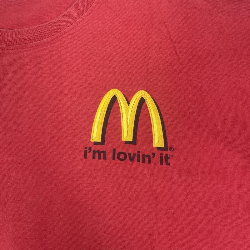 ヘインズ HANES Tシャツ 半袖 I m lovin  it マクドナルド プリント Tシャツ カットソー 赤 / レッド / red メンズ USED 古着 中古 50168142