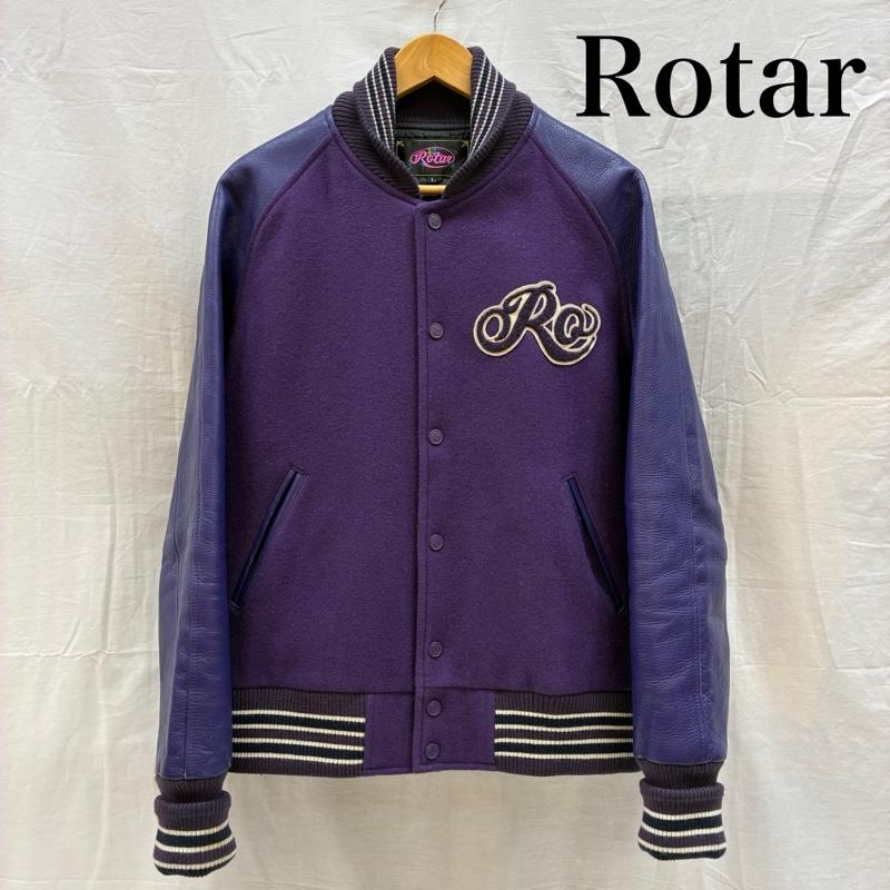 ローター ROTAR ジャケット、上着 ジャンパー、ブルゾン ウール レザー スリーブ サガラ フェルト ワッペン スタジャン リブライン ショールカラー L メンズ USED 古着 中古 50168145