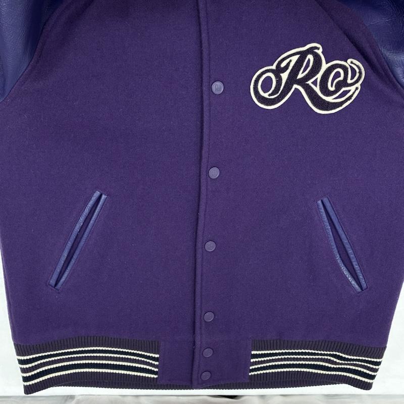 ローター ROTAR ジャケット、上着 ジャンパー、ブルゾン ウール レザー スリーブ サガラ フェルト ワッペン スタジャン リブライン ショールカラー L メンズ USED 古着 中古 50168145