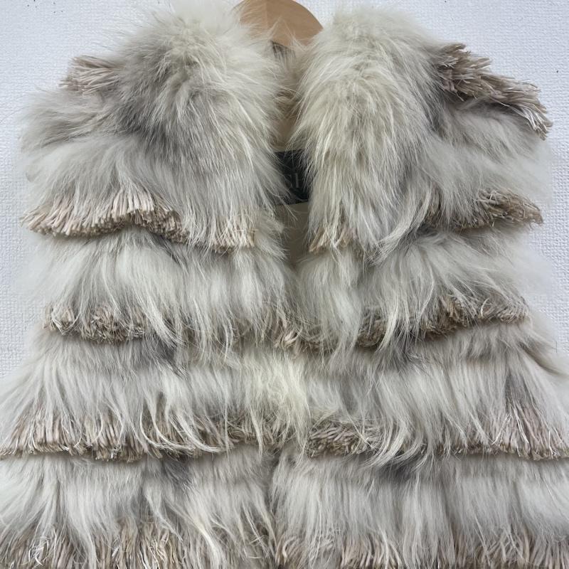 古着 USED ベスト ベスト CHIE IMA カジュアル 毛皮 フリル ファー ベスト アウター 42 ベージュ / ベージュ / beige レディース USED 古着 中古 50168147