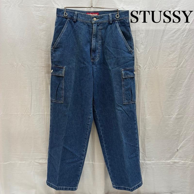 ステューシー STUSSY パンツ デニム、ジーンズ 90s ARCHIVE OLD MADE IN USA 赤タグ 6ポケット デニム カーゴ パンツ 32インチ メンズ USED 古着 中古 50168148