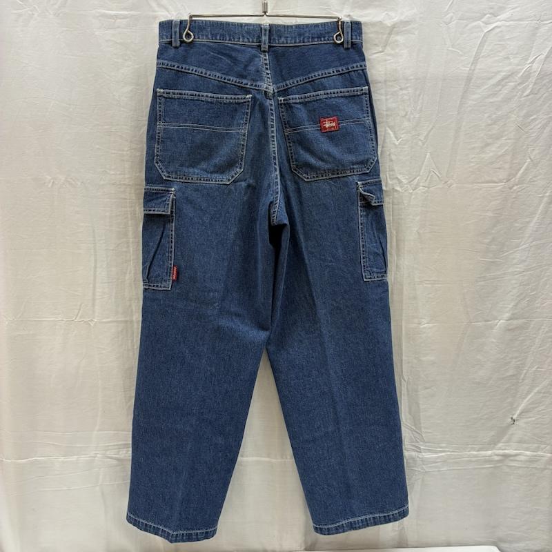 ステューシー STUSSY パンツ デニム、ジーンズ 90s ARCHIVE OLD MADE IN USA 赤タグ 6ポケット デニム カーゴ パンツ 32インチ メンズ USED 古着 中古 50168148