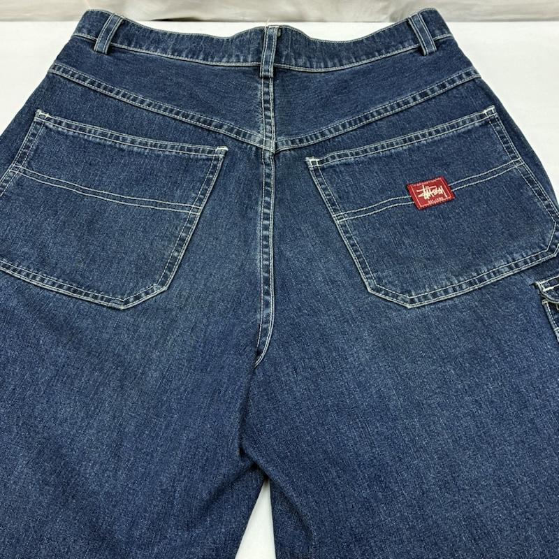 ステューシー STUSSY パンツ デニム、ジーンズ 90s ARCHIVE OLD MADE IN USA 赤タグ 6ポケット デニム カーゴ パンツ 32インチ メンズ USED 古着 中古 50168148