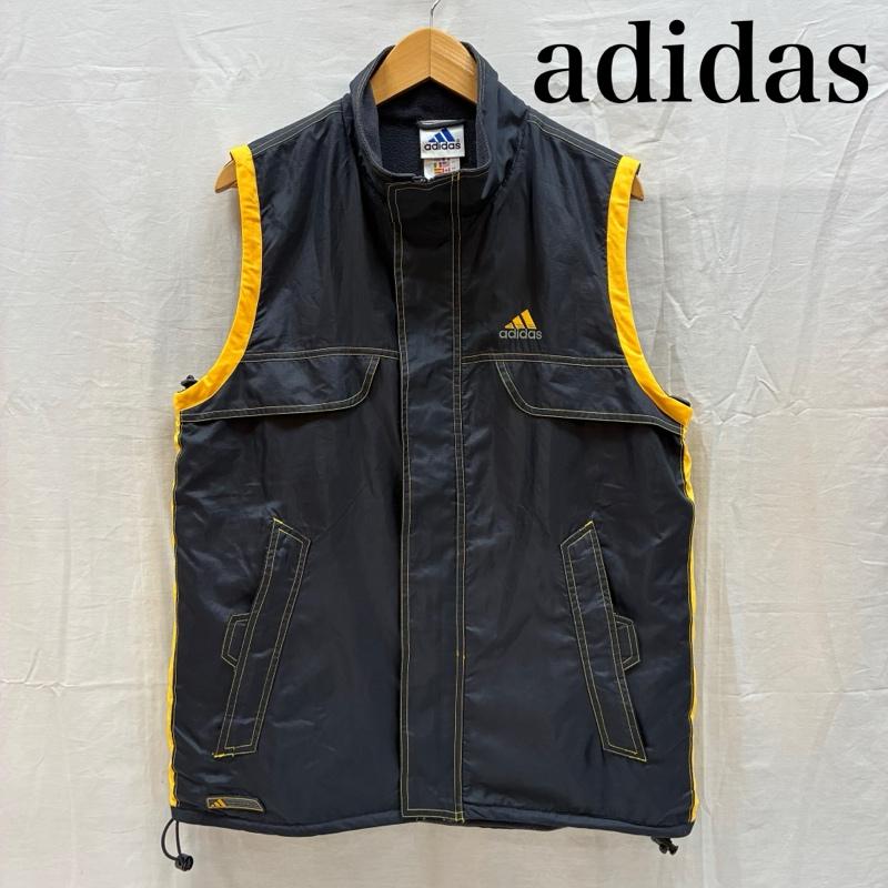 アディダス adidas ジャケット、上着 ジャンパー、ブルゾン 00s オールド フリース ライナー ドローストリング ナイロン ベスト 比翼 フルジップ M メンズ USED 古着 中古 50168152